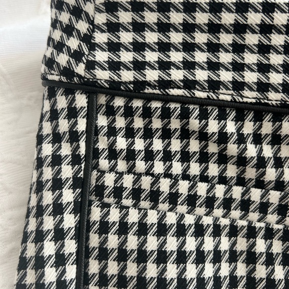 Banana Republic Women’s Sloan B&W Houndstooth & Faux Leather Trim Pants Size 6 - Picture 8 of 9